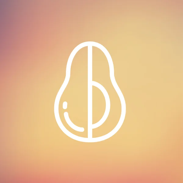 Avocado thin line icon — Stock Vector