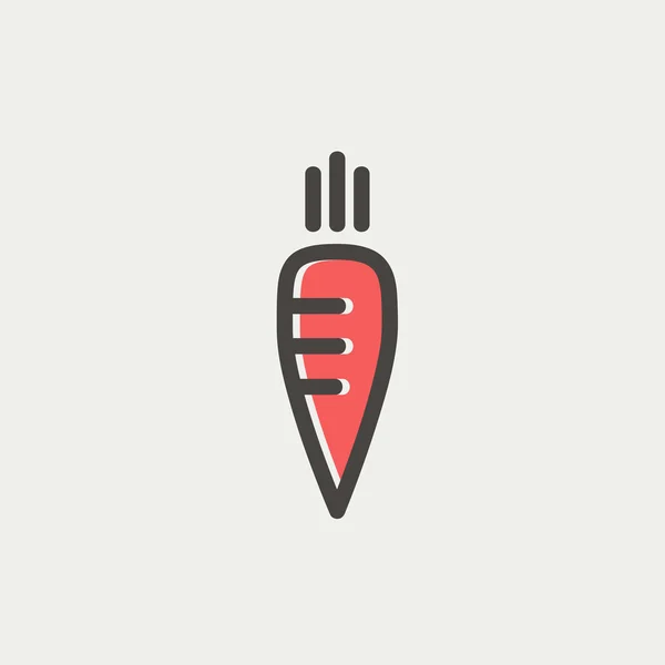 Zanahoria icono de línea delgada — Vector de stock