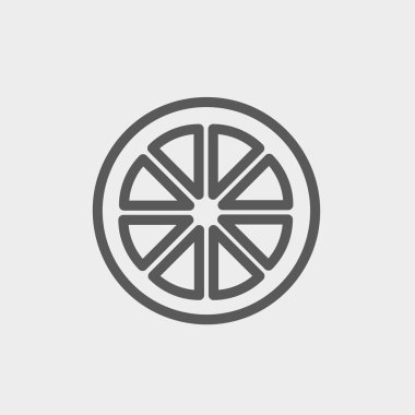 Dilimlenmiş limon ince çizgi simgesini