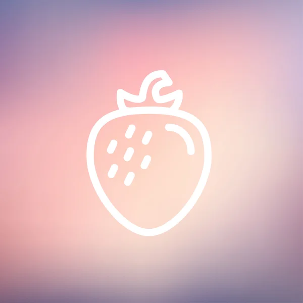 Icône ligne mince fraise — Image vectorielle