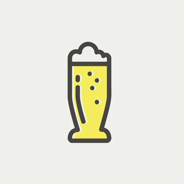 Mug of beer thin line icon — Stock Vector