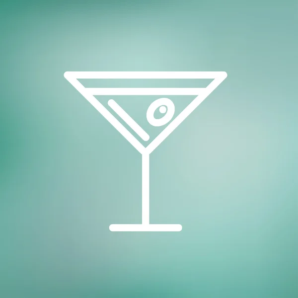 Glas van martini dunne lijn pictogram — Stockvector