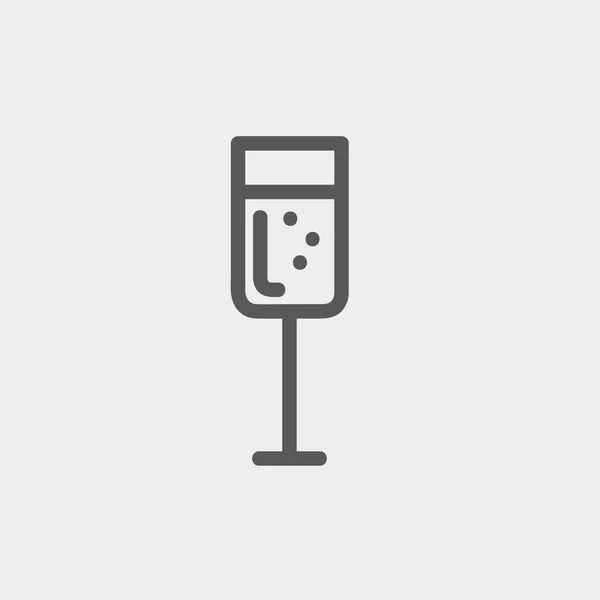 シャンパンの細い線アイコンのガラス — ストックベクタ