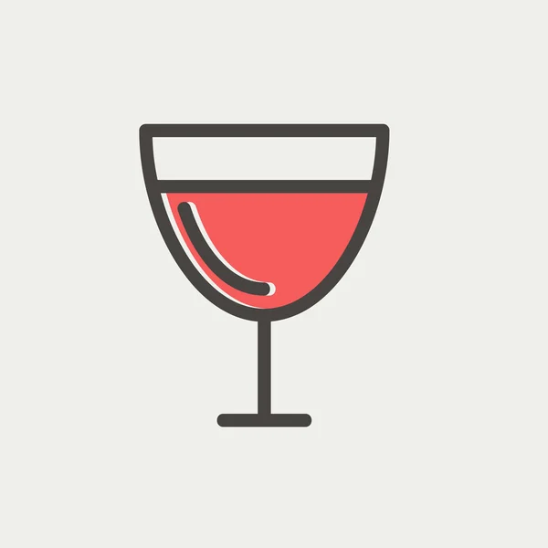 Glas glas wijn dunne lijn pictogram — Stockvector