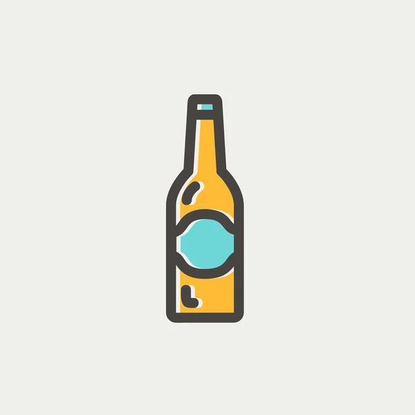 Light bier fles dunne lijn pictogram — Stockvector