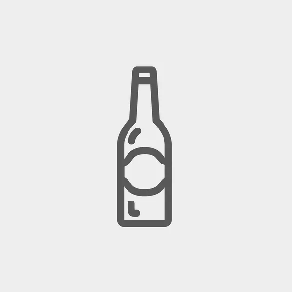 Icono de línea delgada botella de cerveza ligera — Vector de stock