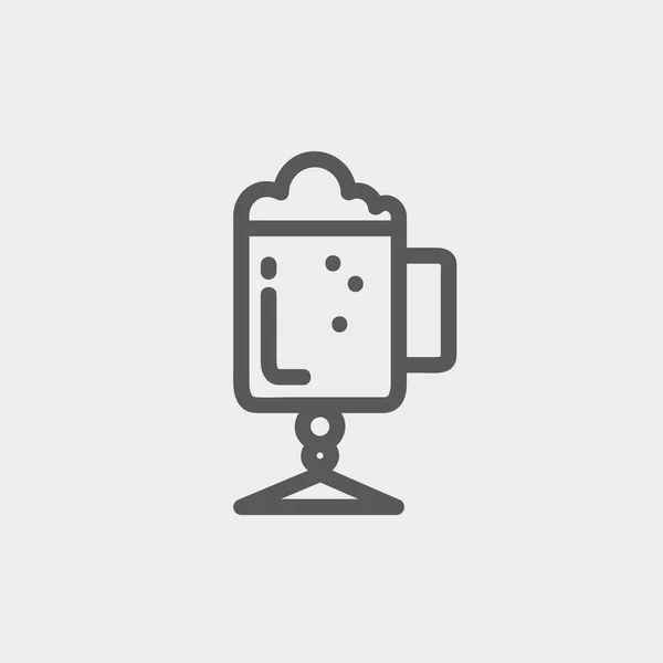 Mug of beer thin line icon — Stock Vector