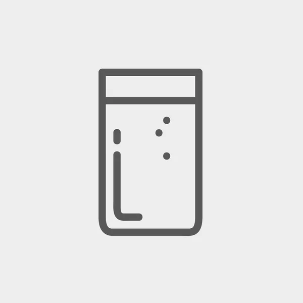 Verre d'icône de ligne mince de soude — Image vectorielle