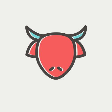 İnek zeka ince çizgisi simgesi