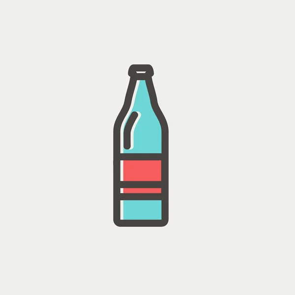 Ícone de linha fina garrafa de refrigerante — Vetor de Stock