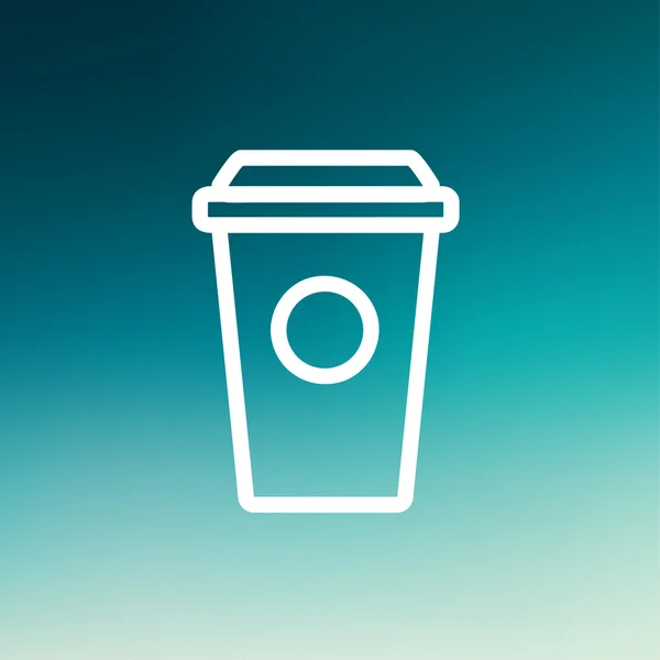 Taza de café desechable delgada línea icono — Vector de stock