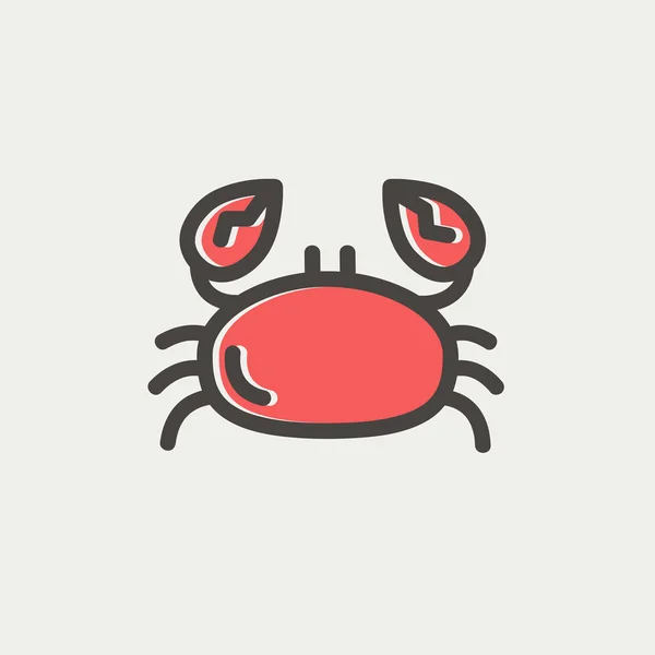 Icono de línea delgada cangrejo — Vector de stock