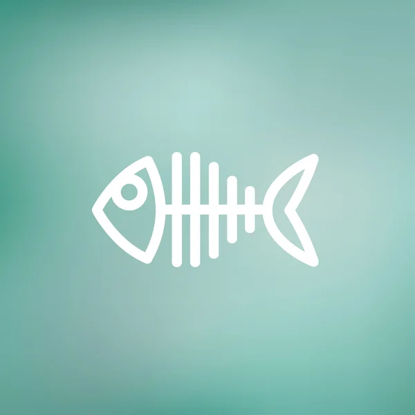 Balık iskelet ince satırı simgesi — Stok Vektör