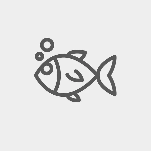 Little fish thin line icon — Stock Vector