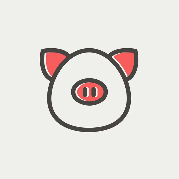 Pig face thin line icon — Stock Vector