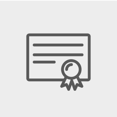 Sertifika ince çizgi simgesi