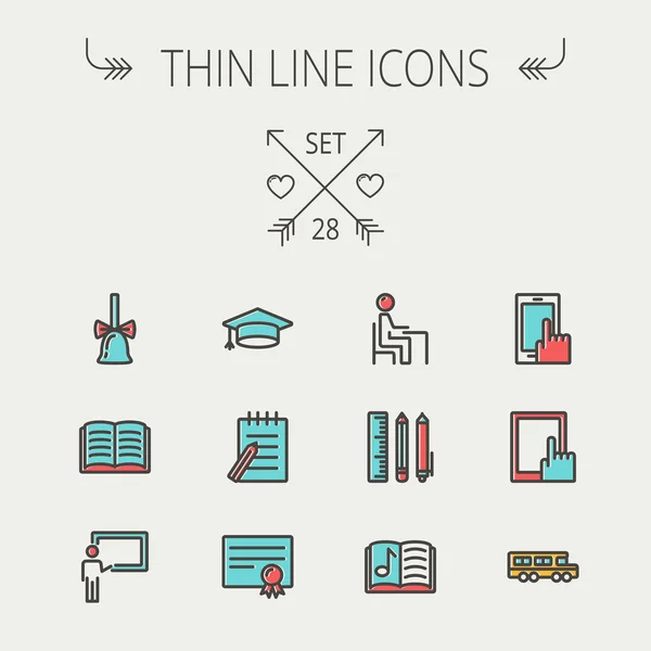 Education thin line icon set — Stock Vector