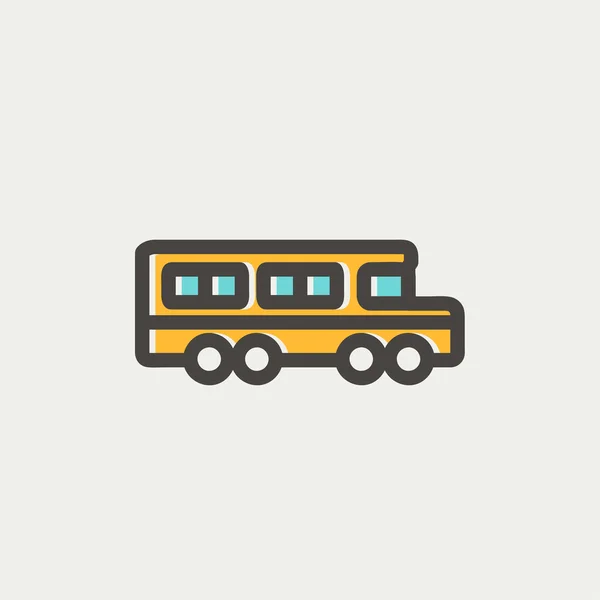Σχολικό λεωφορείο λεπτή γραμμή εικονίδιο — Διανυσματικό Αρχείο