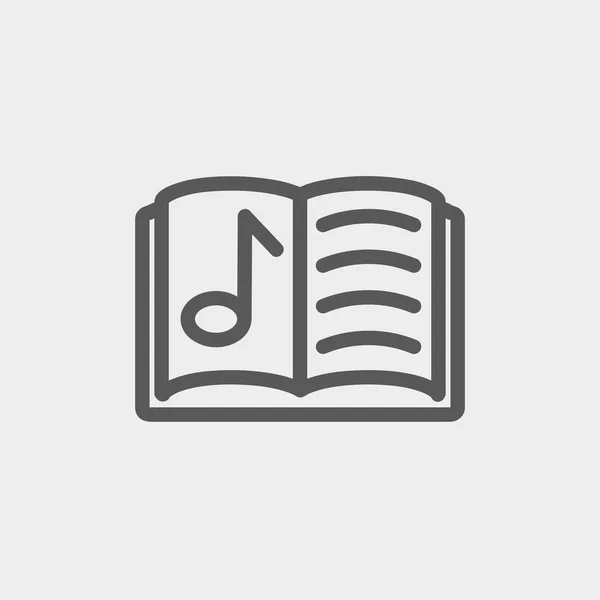 Libro musical icono de línea delgada — Vector de stock