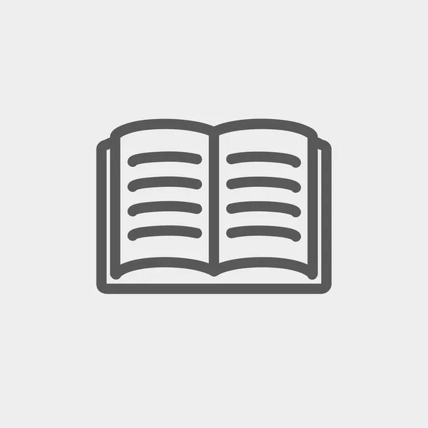 Open boek dunne lijn pictogram — Stockvector