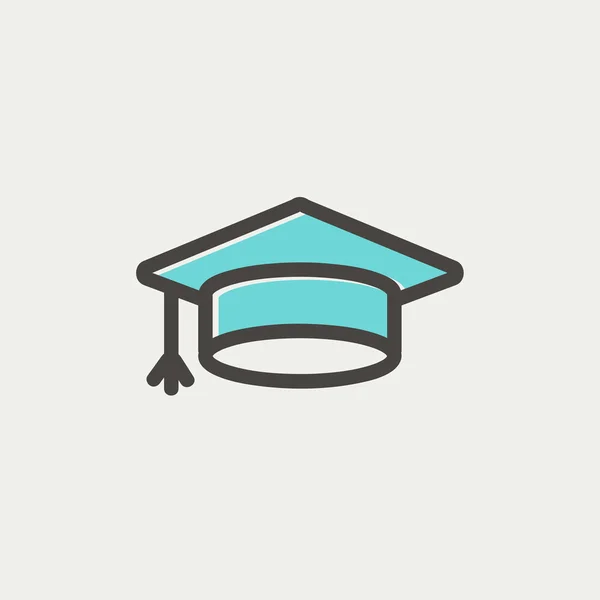 Graduation cap thin line icon — Stock Vector