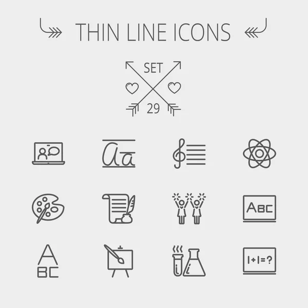 Education thin line icon set — Stock Vector