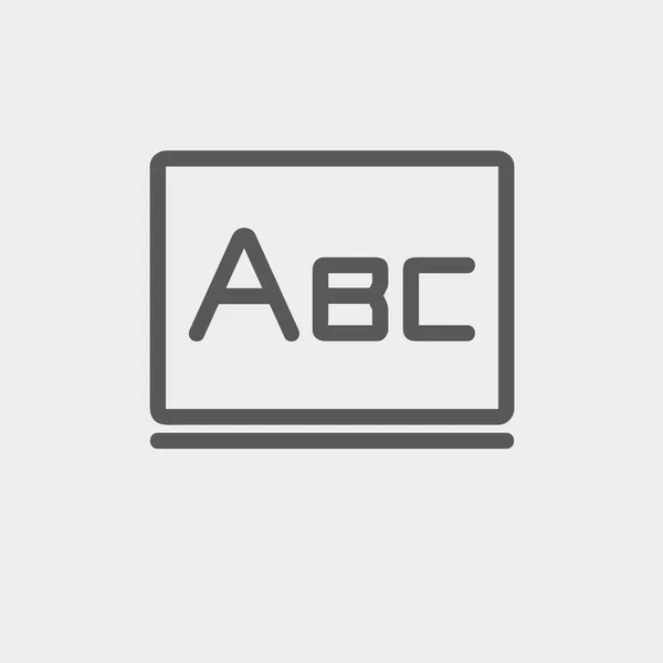ブラックボードの細い線のアイコン上の大きな文字ABC — ストックベクタ