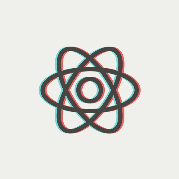Atom tunna linje-ikonen — Stock vektor