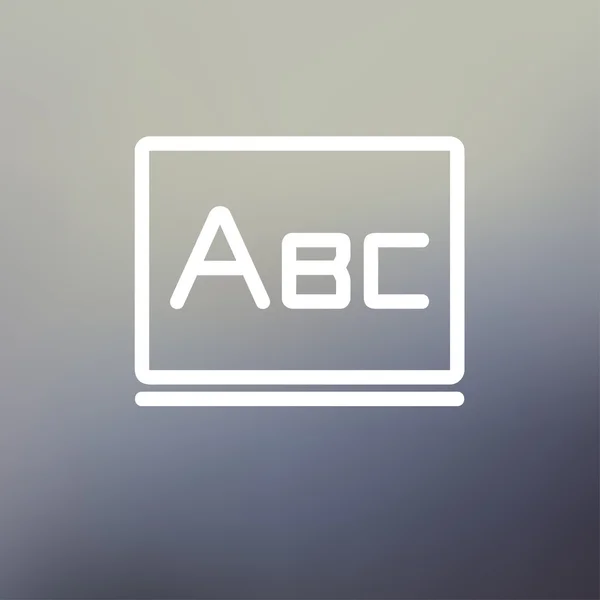 Big letters ABC on the blackboard thin line icon Royalty Free Stock Illustrations