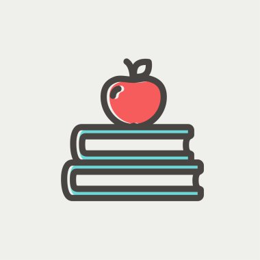 Apple ile üç kitap üst ince çizgi simgesini