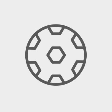 Futbol topu ince çizgi simgesi