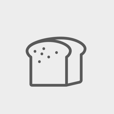 Küçük boyutlu somun ekmek ince çizgi simgesi