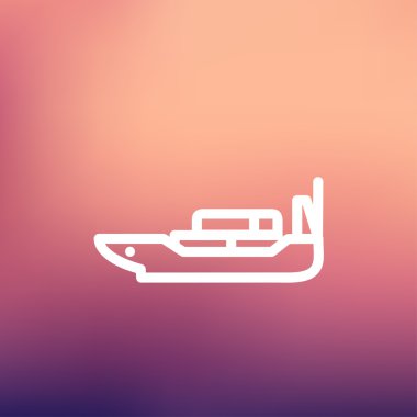 Kargo gemisi konteyner ince çizgi simgesiyle