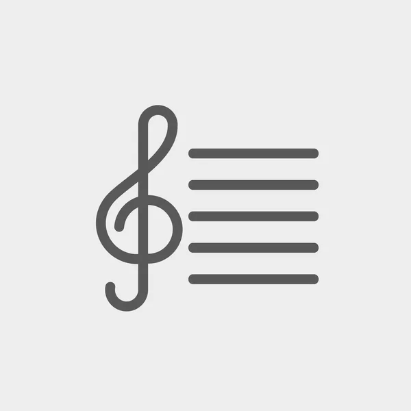 Nota musicale icona linea sottile — Vettoriale Stock