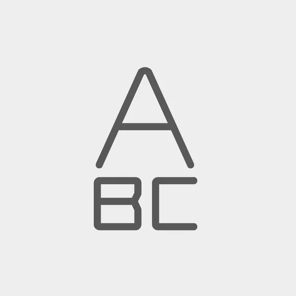 Alfabet met vet lettertype dunne lijn pictogram — Stockvector