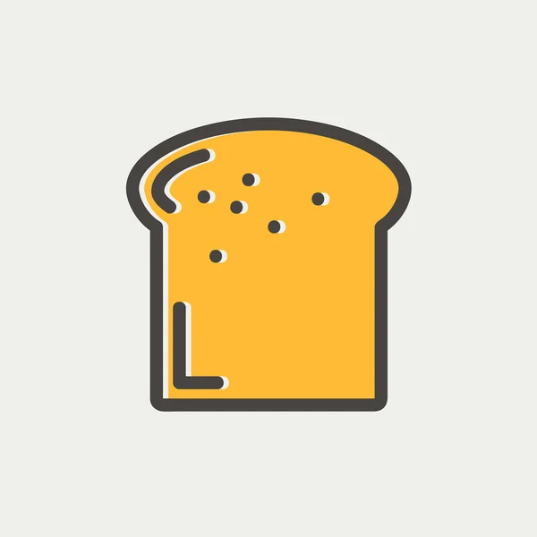 Single slice of bread thin line icon — Stock Vector