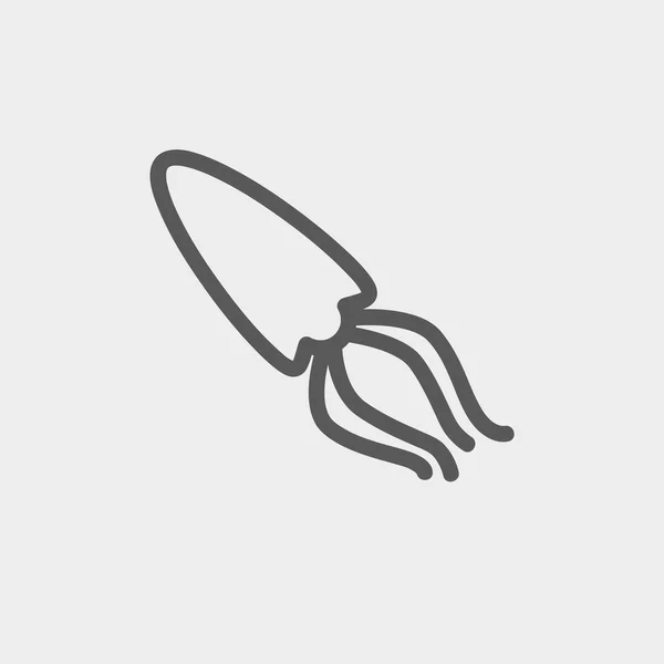 Tintahal tengeri vékony vonal ikon — Stock Vector