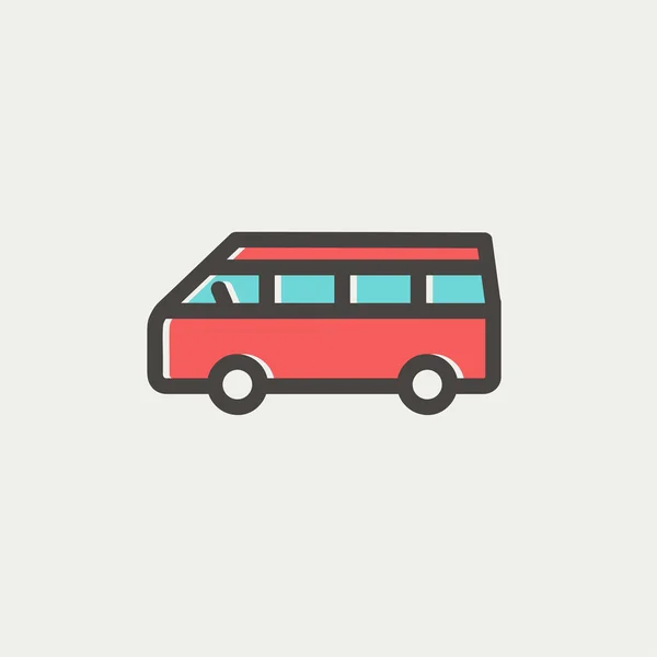 Minibus icono de línea delgada — Archivo Imágenes Vectoriales