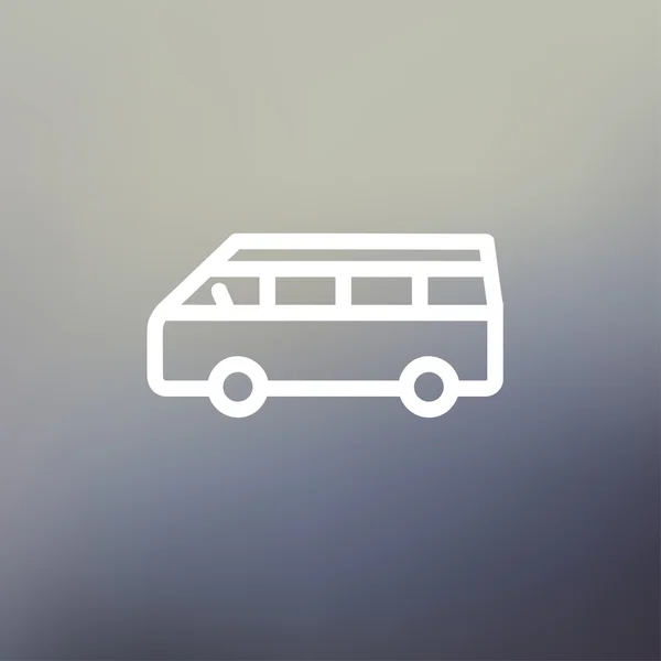 Minibus ícone linha fina — Vetor de Stock