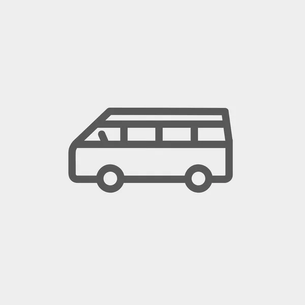 Minibus icono de línea delgada — Vector de stock