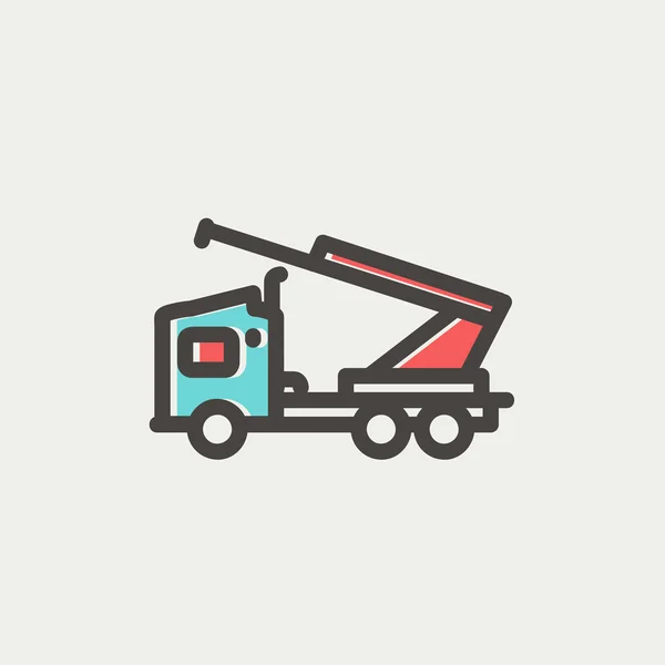 Trekkende vrachtwagen dunne lijn pictogram — Stockvector