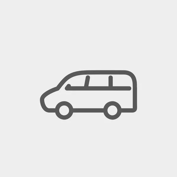 Van transport thin line icon — Stock Vector