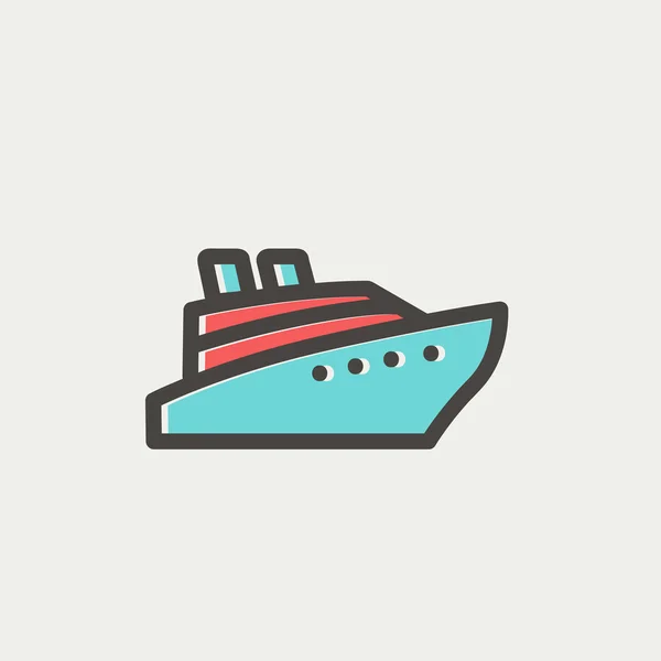 Crucero icono de línea delgada — Archivo Imágenes Vectoriales