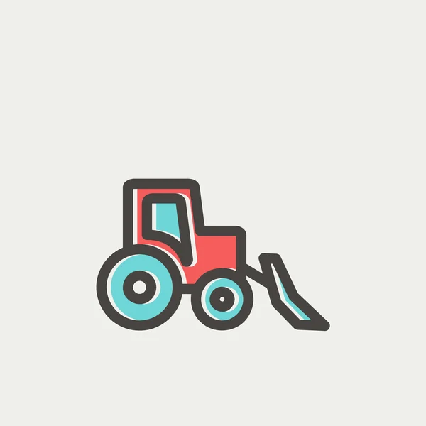 Bulldozer icône de ligne mince — Image vectorielle