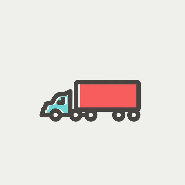 Entrega caminhão ícone linha fina —  Vetores de Stock