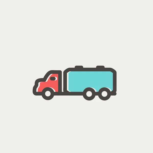 Truck liquid cargo thin line icon — Stock Vector