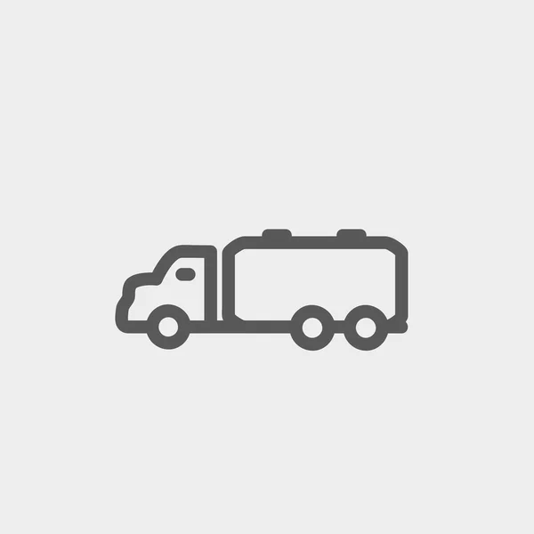 Camión carga líquida línea delgada icono — Archivo Imágenes Vectoriales