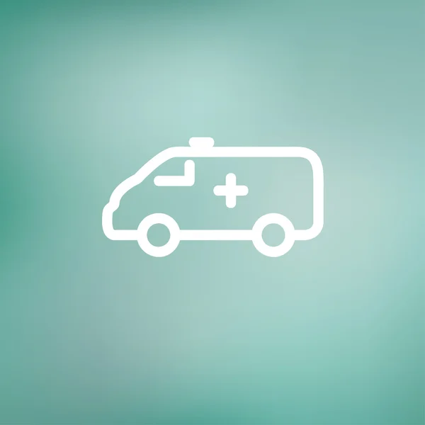 Ambulanza auto linea sottile icona — Vettoriale Stock