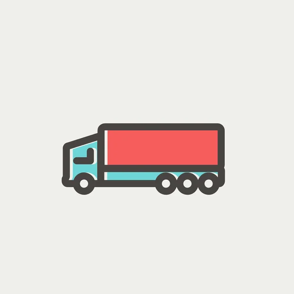 Aanhangwagen vrachtwagen dunne lijn pictogram — Stockvector