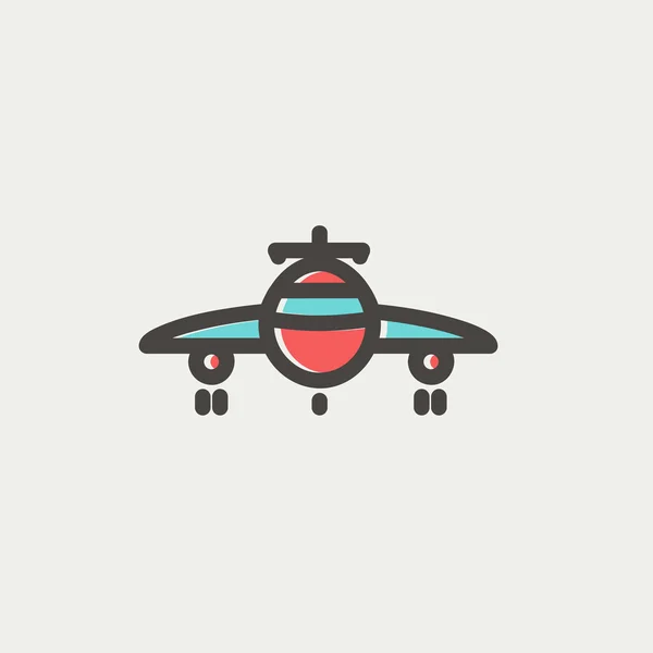 Icono de línea delgada avión — Vector de stock